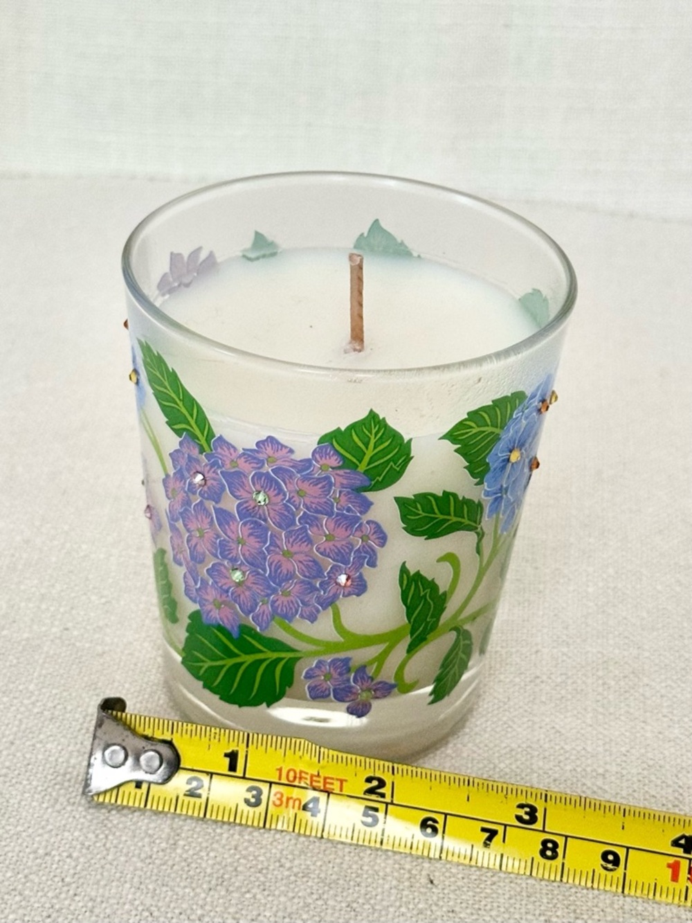 Jay Strongwater Hand-painted Hydrangea Votive Scented Candle New - Picture 5 of 7